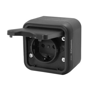 ОГ шуко АНТРАЦИТ IP55 - Commel